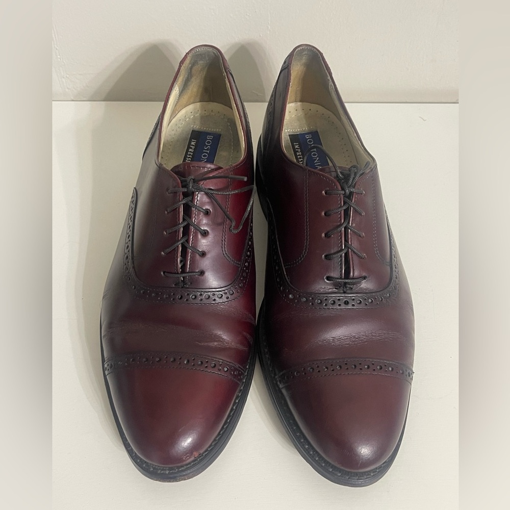 Bostonian Men's Burgundy Leather Lace up Dress Shoes Size‎ 10